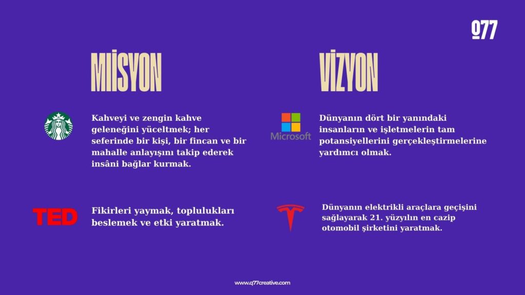 Misyon ve Vizyon İfadelerine Örnekler